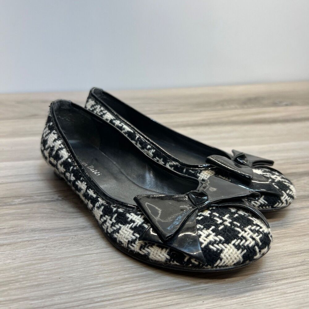 MASSIMO‎ BALDI ITALY 6.5 B WOMEN'S BLACK & WHITE SLIP-ON BALLET FLATS SHOES